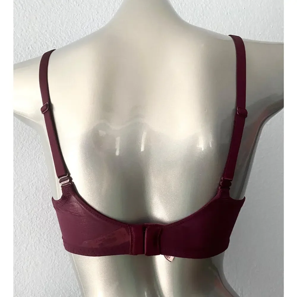 Victoria's Secret Nwt Dream Angels Ruby Wine Shimmer Unlined Uplift Bra